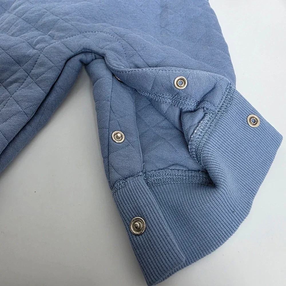 First Impressions Baby Boy Quilted Overalls and Bodysuit 2pc Set Blue 3-6 Months